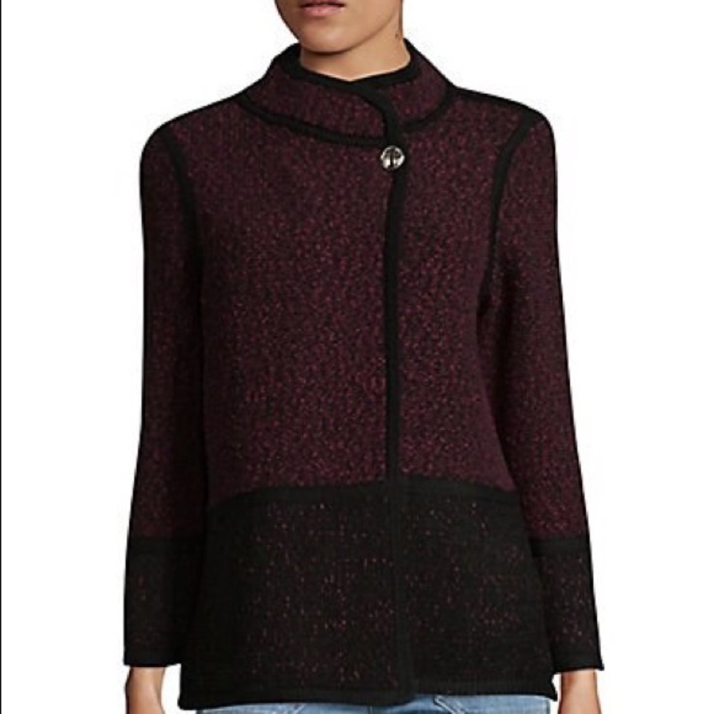 Karl Lagerfeld Paris tweet knit sweater jacket